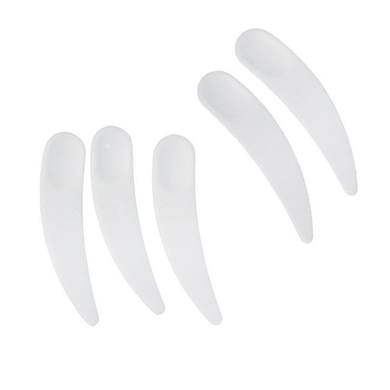 Curved Cosmetic Spatula, White - Click Image to Close